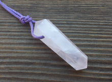Load image into Gallery viewer, ROSE QUARTZ Crystal Point Pendant With Adjustable Cord Stone Natural Gemstone