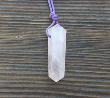 Load image into Gallery viewer, ROSE QUARTZ Crystal Point Pendant With Adjustable Cord Stone Natural Gemstone