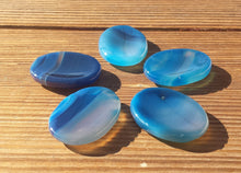 Load image into Gallery viewer, BLUE ONYX Worry Stone Natural Stone Hand Carved Gemstone Worry Stone