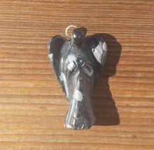Load image into Gallery viewer, SNOWFLAKE OBSIDIAN ANGEL Pendant Stone Natural Gemstone