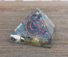 Load image into Gallery viewer, Small (25-30mm) LABRADORITE COIL Orgone Gemstone Pyramid Small Pyramid Orgone