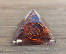 Load image into Gallery viewer, Small (25-30mm) RED TIGER Eye COIL Orgone Gemstone Pyramid Small Pyramid Orgone