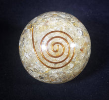Load image into Gallery viewer, MEDIUM (40-50mm) CITRINE stone Orgone Gemstone Sphere Orgone Sphere