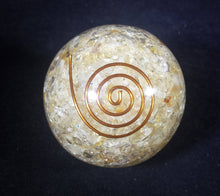 Load image into Gallery viewer, LARGE (60-70mm) CITRINE stone Orgone Gemstone Sphere Orgone Sphere