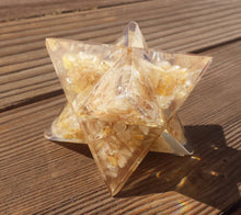 Load image into Gallery viewer, Extra Large (80-85MM) GOLDEN QUARTZ Orgone Gemstone Merkaba Star (One)