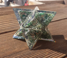 Load image into Gallery viewer, Extra Large (80-85MM) JADE Orgone Gemstone Merkaba Star (One)