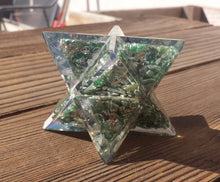 Load image into Gallery viewer, Extra Large (80-85MM) JADE Orgone Gemstone Merkaba Star (One)