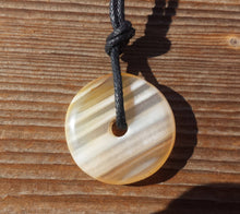 Load image into Gallery viewer, GREY AGATE Doughnut Pendant With Cord Stone Natural Gemstone
