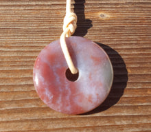 Load image into Gallery viewer, FANCY AGATE Doughnut Pendant With Cord Stone Natural Gemstone