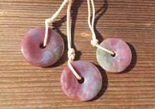 Load image into Gallery viewer, FANCY AGATE Doughnut Pendant With Cord Stone Natural Gemstone