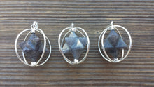Load image into Gallery viewer, Natural BLUE AVENTURINE Merkaba Pendant Gemstone Merkaba Spinning Star Pendant