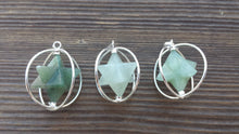 Load image into Gallery viewer, Natural GREEN AVENTURINE  Merkaba Pendant Gemstone Merkaba Spinning Star Pendant