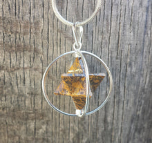 Load image into Gallery viewer, Natural CALLIGRAPHY STONE  Merkaba Pendant Gemstone Merkaba Spinning Star Pendant