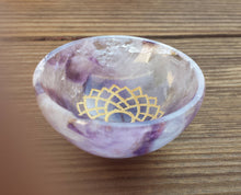 Load image into Gallery viewer, 7 CHAKRA GEMSTONE ENGRAVED Hand Carved Gemstone Bowl Set