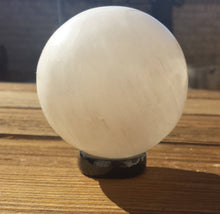 Load image into Gallery viewer, BLACK TOURMALINE Sphere Stand Natural Stone Hand Carved Gemstone Sphere Stand