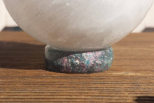 Load image into Gallery viewer, RUBY IN KYANITE Sphere Stand Natural Stone Hand Carved Gemstone Sphere Stand