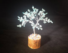 Load image into Gallery viewer, Natural AQUAMARINE Gemstone Chip Tree With 100 Stones Crystal Tree Of Life