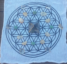 Load image into Gallery viewer, Cotton CRYSTAL GRID CLOTH With Flower Of Life Pattern