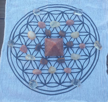 Load image into Gallery viewer, Cotton CRYSTAL GRID CLOTH With Flower Of Life Pattern