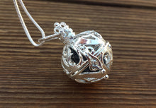 Load image into Gallery viewer, ROUND FILIGREE CAGE Pendant With Black Tourmaline Crystal Pendant