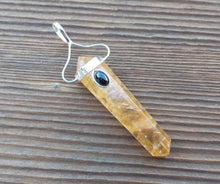 Load image into Gallery viewer, Natural CITRINE And BLACK TOURMALINE Crystal D - Point Pendant Gemstone