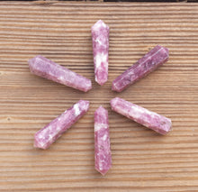 Load image into Gallery viewer, NATURAL LEPIDOLITE Double Terminated Gemstone Crystal Pencil Point (One)