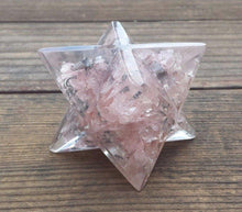 Load image into Gallery viewer, Extra Large (80-85MM) ROSE QUARTZ Orgone Gemstone Merkaba Star (One)