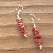 Load image into Gallery viewer, Natural RED JASPER Handmade Gemstone Chip EARRINGS