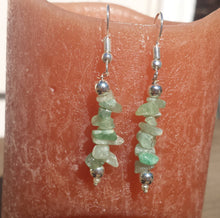 Load image into Gallery viewer, Natural GREEN AVENTURINE Handmade Gemstone Chip EARRINGS