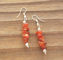 Load image into Gallery viewer, Natural CARNELIAN Handmade Gemstone Chip EARRINGS