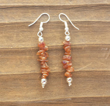Load image into Gallery viewer, Natural HESSONITE GARNET Handmade Gemstone Chip EARRINGS