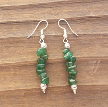 Load image into Gallery viewer, Natural EMERALD Handmade Gemstone Chip EARRINGS