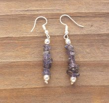 Load image into Gallery viewer, Natural IOLITE Handmade Gemstone Chip EARRINGS