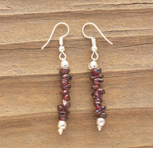 Load image into Gallery viewer, Natural GARNET Handmade Gemstone Chip EARRINGS