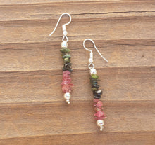 Load image into Gallery viewer, Natural MULTI TOURMALINE Handmade Gemstone Chip EARRINGS