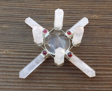 Load image into Gallery viewer, ROSE QUARTZ  Antenna Environment Energy Generator With Garnet Accents
