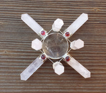 Load image into Gallery viewer, ROSE QUARTZ  Antenna Environment Energy Generator With Garnet Accents