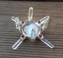 Load image into Gallery viewer, CLEAR QUARTZ  Antenna Environment Energy Generator With Garnet Accents