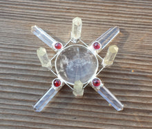 Load image into Gallery viewer, CLEAR QUARTZ  Antenna Environment Energy Generator With Garnet Accents