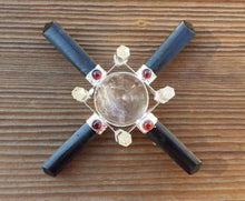 Load image into Gallery viewer, BLACK TOURMALINE And CLEAR Quartz Antenna Environment Energy Generator With Garnet Accents