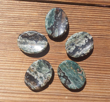 Load image into Gallery viewer, RAINFOREST RHYOLITE Worry Stone Natural Stone Hand Carved Gemstone Worry Stone