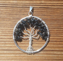 Load image into Gallery viewer, BLACK TOURMALINE Tree Of Life Wire Wrapped Pendant Stone Natural Gemstone
