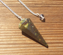Load image into Gallery viewer, DRAGON STONE Natural Stone Gemstone Faceted Pendulum