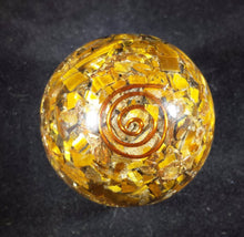 Load image into Gallery viewer, Medium (40-50mm) TIGER EYE Orgone Gemstone Sphere Orgone Sphere