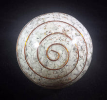 Load image into Gallery viewer, Large (60-70mm) HOWLITE Orgone Gemstone Sphere Orgone Sphere