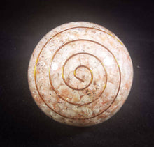 Load image into Gallery viewer, Large (60-70mm) SUNSTONE Orgone Gemstone Sphere Orgone Sphere