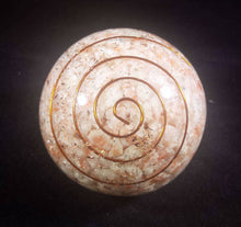 Load image into Gallery viewer, Large (60-70mm) SUNSTONE Orgone Gemstone Sphere Orgone Sphere