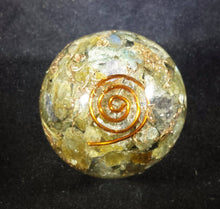 Load image into Gallery viewer, Medium (40-50mm) LABRADORITE Orgone Gemstone Sphere Orgone Sphere