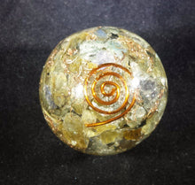 Load image into Gallery viewer, Medium (40-50mm) LABRADORITE Orgone Gemstone Sphere Orgone Sphere