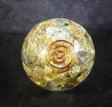 Load image into Gallery viewer, Medium (40-50mm) LABRADORITE Orgone Gemstone Sphere Orgone Sphere